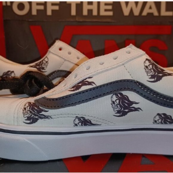 VANS ComfyCush Old Skool Sixty Sixers Skulls Men's 9.5 Black/White VN0A3WMA1RU - Picture 3 of 13